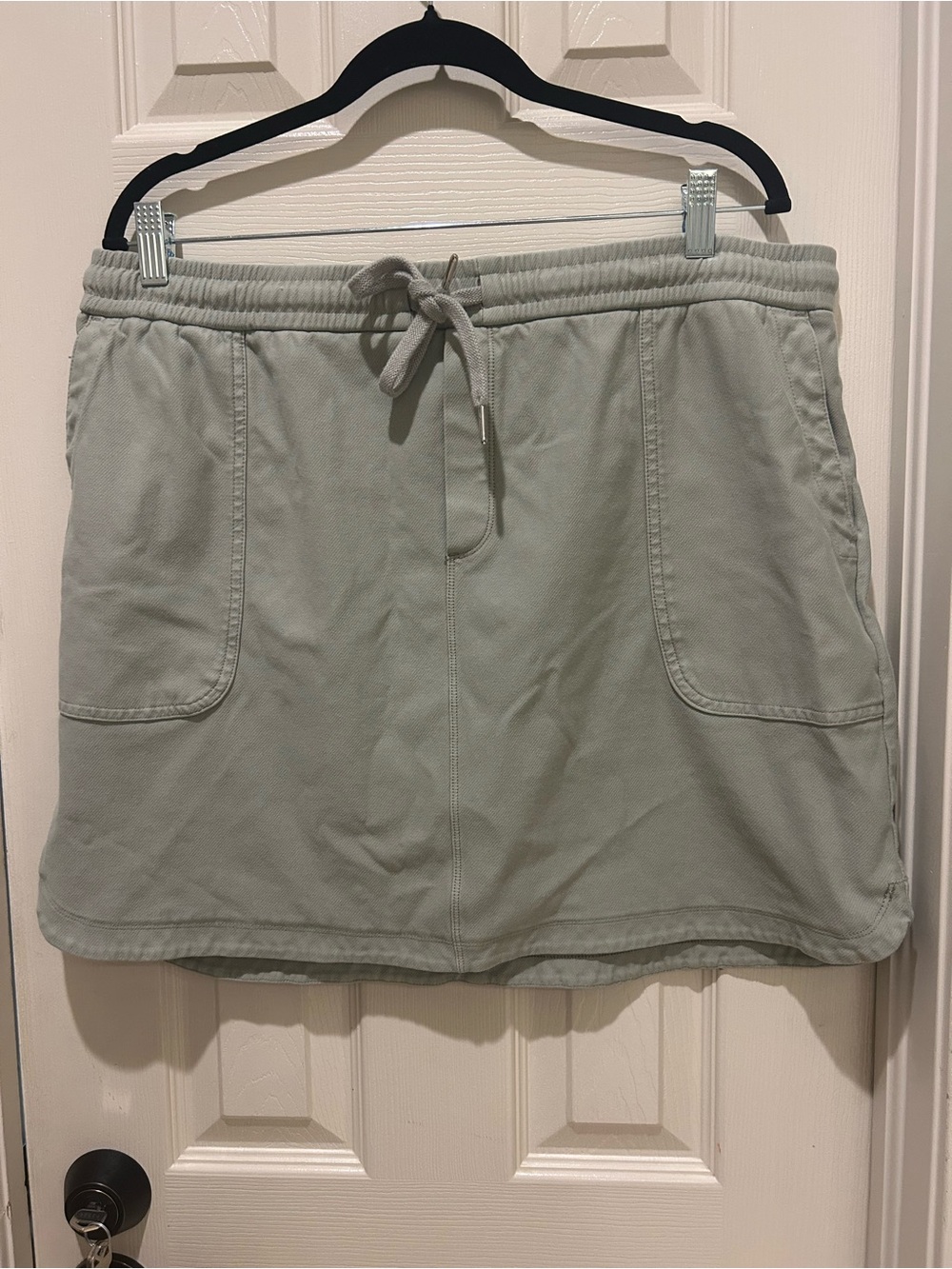 Athleta Sage Green Drawstring Mini Skirt
